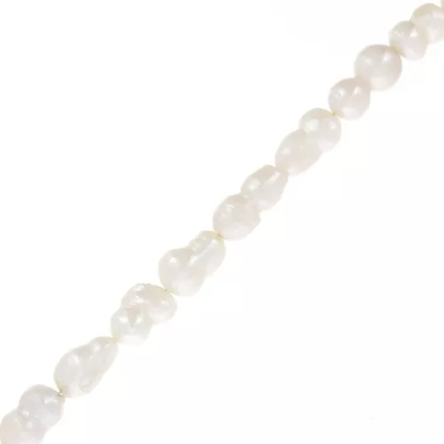 Perles d'eau douce baroques irrégulières 18x10 mm - Grade AA Blanc x4