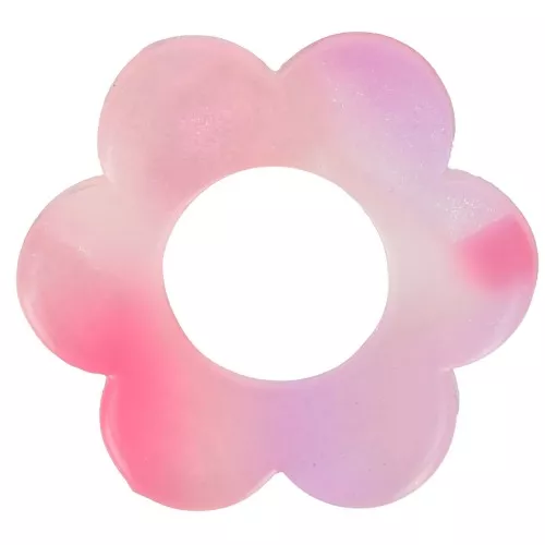 Pendentif fleur 18 mm en acétate - Ecaille de tortue - Rose - Violet x1