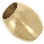 Perles olive 11x10 mm gros trou - Acier inoxydable 304L Doré x5