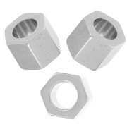 Perles écrou - 7x6mm - Acier inoxydable 304L x5|raw }}