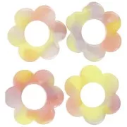 Pendentif fleur 18 mm en acétate - Ecaille de tortue - Jaune - Saumon x1