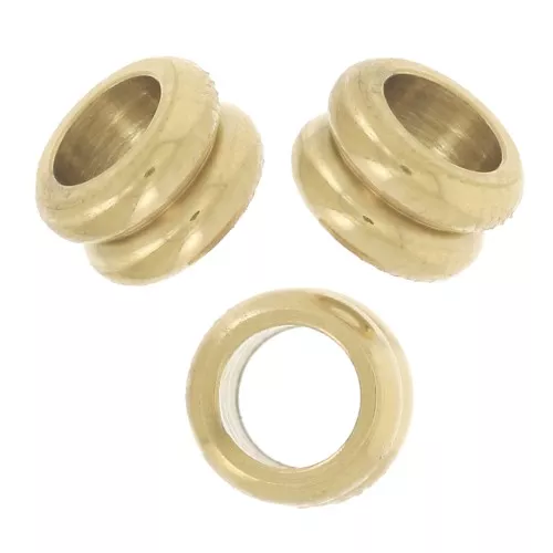Perles gros trou 5x3 mm - Acier inoxydable 304L Doré x5