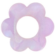 Pendentif fleur 18 mm en acétate - Lilas nacré x1