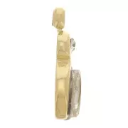 Breloque navette 9.5x3.6mm oxyde de zirconium - Acier inoxydable 304 Doré x1