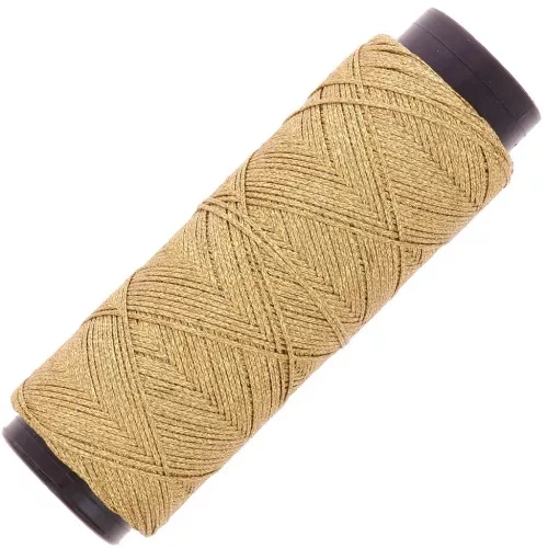 Fil plat en polyester ciré Slam Cord pour micro macramé 0.8 mm - Doré x100m