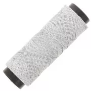 Fil plat en polyester ciré Slam Cord pour micro macramé 0.8 mm - Argenté x100m
