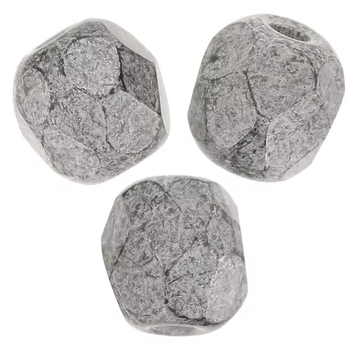 Facettes 3 mm Jet Antique Silver x50