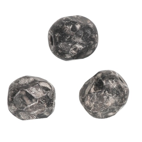 Facettes 4 mm Jet Antique Silver x50