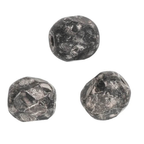 Facettes 4 mm Jet Antique Silver x50