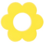 Pendentif fleur 18 mm en acrylique translucide - Jaune x1