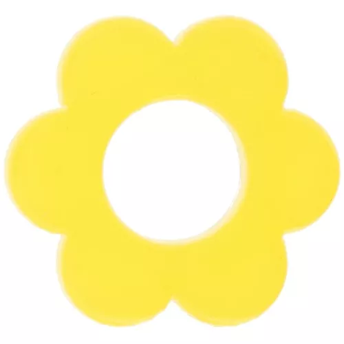 Pendentif fleur 18 mm en acrylique translucide - Jaune x1
