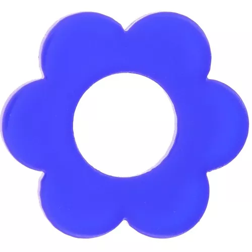 Pendentif fleur 18 mm en acrylique transparente - Bleu roi x1