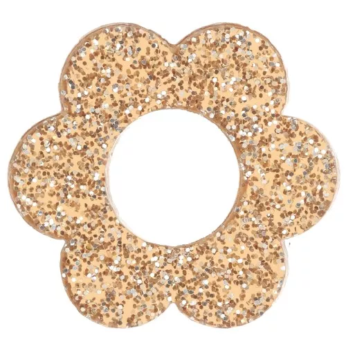 Pendentif fleur 18 mm en acrylique - Pailleté bronze x1