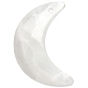 Pendentif demi-lune facetté 20x14 mm en pierre gemme - Pierre de lune x1