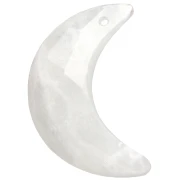 Pendentif demi-lune facetté 20x14 mm en pierre gemme - Pierre de lune x1