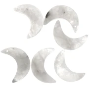 Pendentif demi-lune facetté 20x14 mm en pierre gemme - Pierre de lune x1