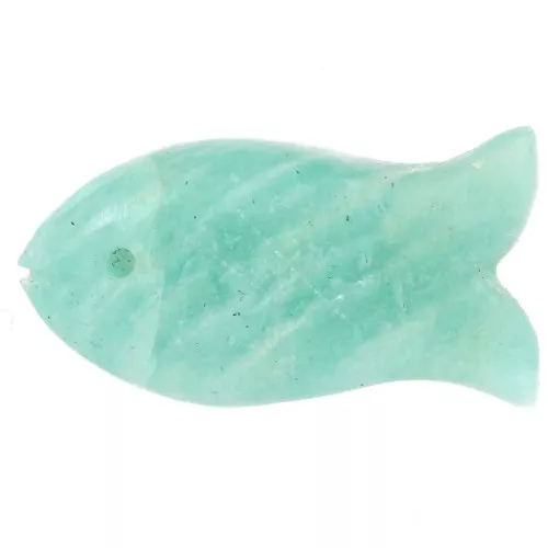 Pendentif poisson 21x11 mm en pierre gemme - Amazonite x1