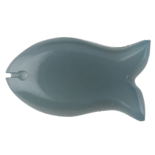 Pendentif poisson 21x11 mm en pierre gemme - Calcédoine bleue x1