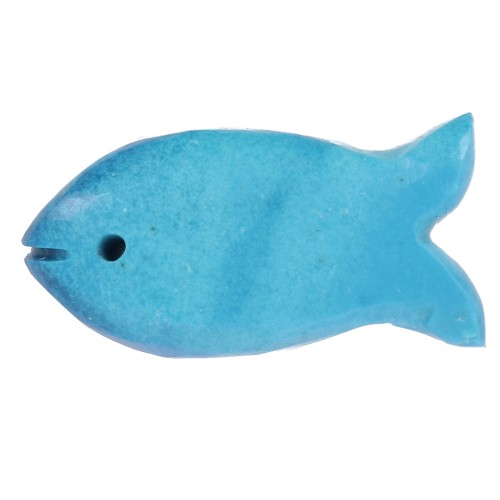 Pendentif poisson 21x11 mm en imitation pierre gemme - Turquoise x1