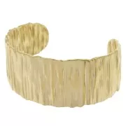 Bracelet manchette large texturé réglable 30x160mm Acier inoxydable 304L Doré x1