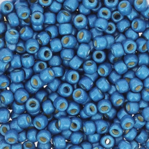 Rocaille Toho 8/0 TO8RPF584F - PF Turkish Blue Mat Galvanized x8g