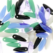 Dagues en verre 3x11 mm Mix Multicolore x50|raw }}