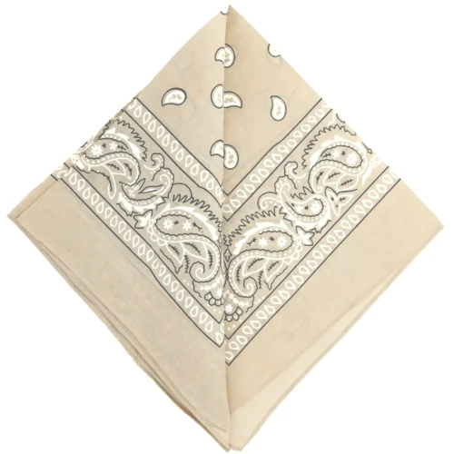 Bandana 100% coton - motif Cachemire - Beige x1