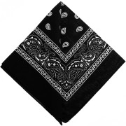 Bandana 100% coton - motif Cachemire - Noir x1|raw }}