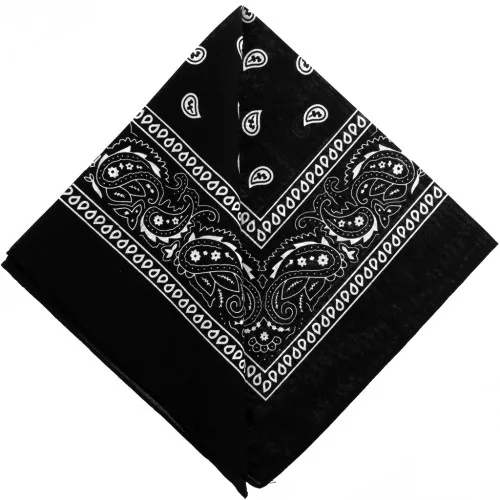 Bandana 100% coton - motif Cachemire - Noir x1