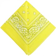 Bandana 100% coton - motif Cachemire - Jaune citron x1|raw }}
