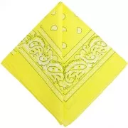 Bandana 100% coton - motif Cachemire - Jaune citron x1