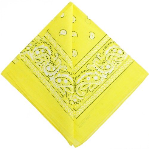 Bandana 100% coton - motif Cachemire - Jaune citron x1