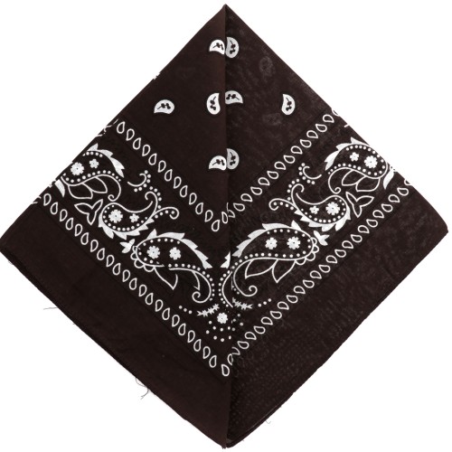 Bandana 100% coton - motif Cachemire - Marron foncé x1