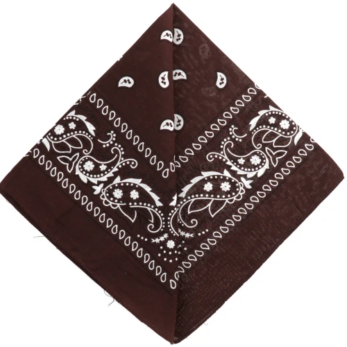 Bandana 100% coton - motif Cachemire - Marron foncé x1