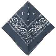 Bandana 100% coton - motif Cachemire - Gris foncé x1