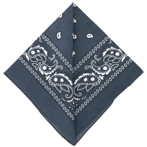Bandana 100% coton - motif Cachemire - Gris foncé x1