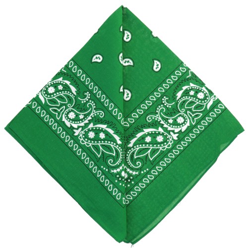 Bandana 100% coton - motif Cachemire - Vert foncé x1