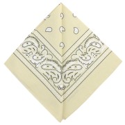 Bandana 100% coton - motif Cachemire - Ecru x1|raw }}