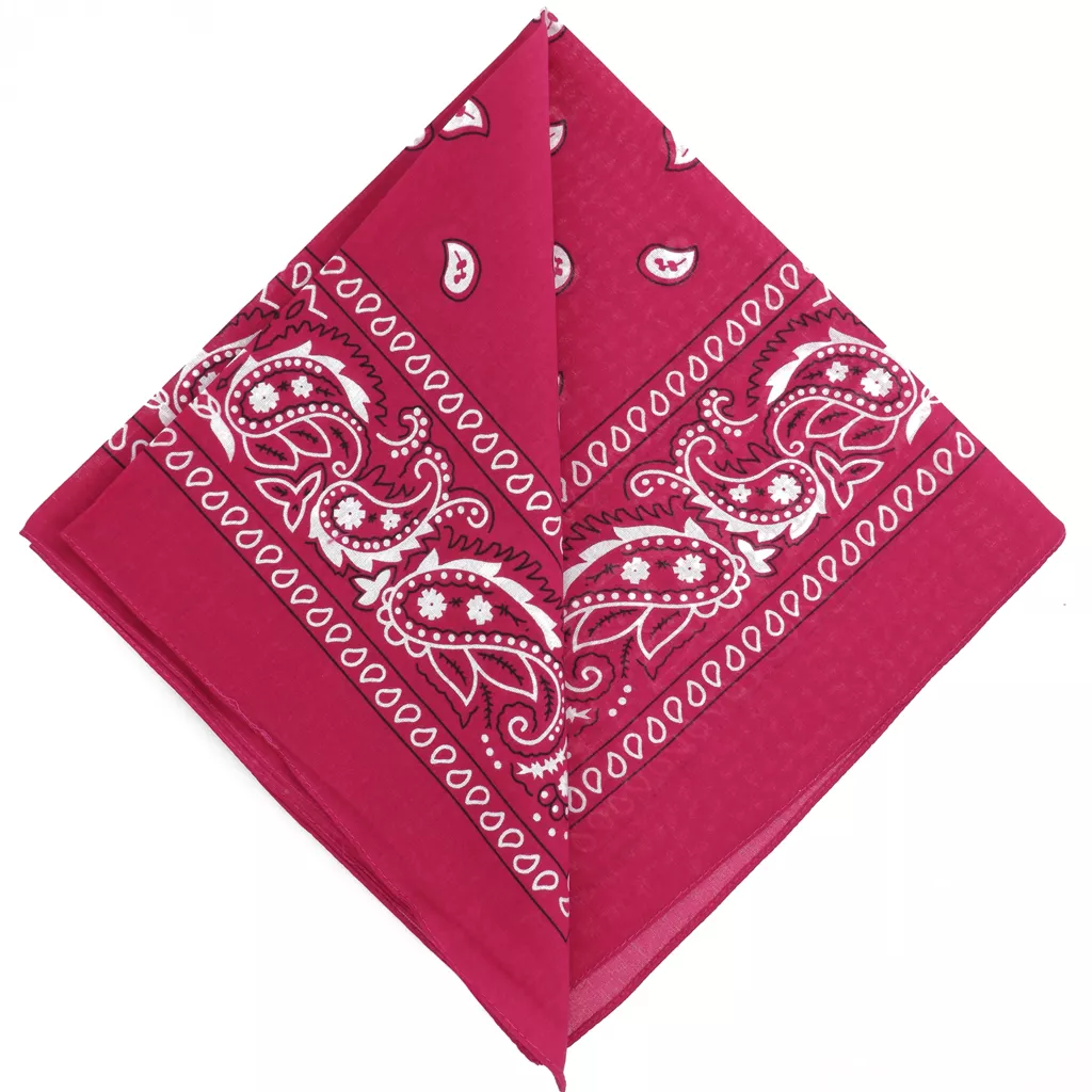 Bandana Rouge Motif Cachemire Paisley 19x19 Pouces - PMLAND - 100% Polyester