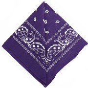 Bandana 100% coton - motif Cachemire - Violet foncé x1|raw }}