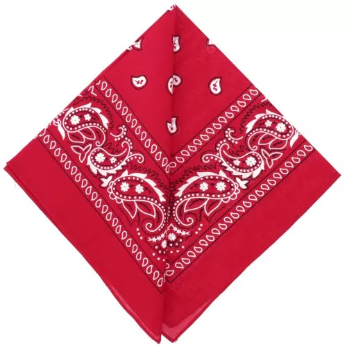 Bandana 100% coton - motif Cachemire - Rouge x1