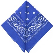 Bandana 100% coton - motif Cachemire - Bleu royal x1|raw }}