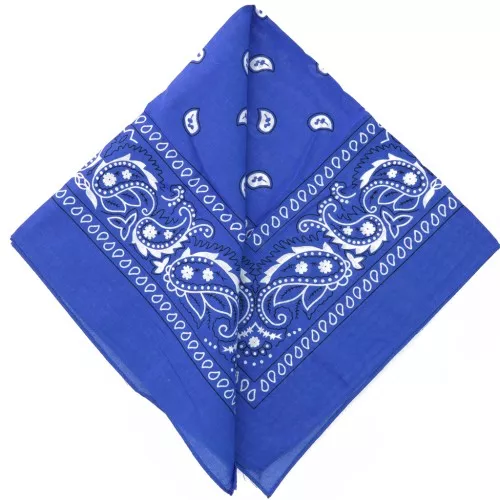 Bandana 100% coton - motif Cachemire - Bleu royal x1