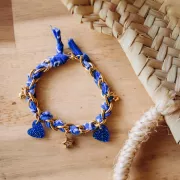 Bandana 100% coton - motif Cachemire - Bleu royal x1