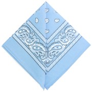Bandana 100% coton - motif Cachemire - Bleu ciel x1|raw }}