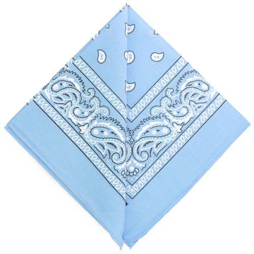 Bandana 100% coton - motif Cachemire - Bleu ciel x1