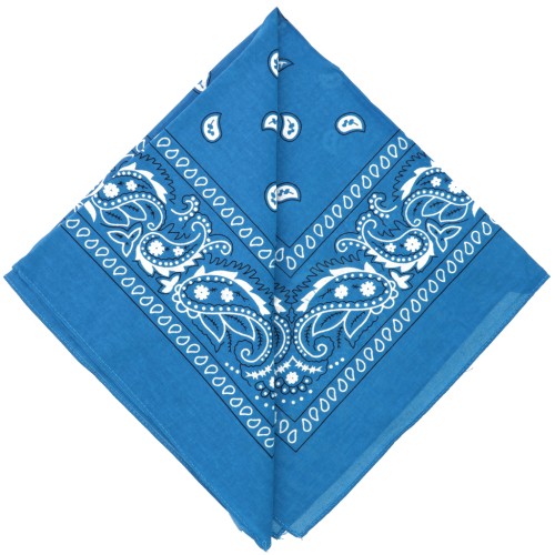 Bandana 100% coton - motif Cachemire - Turquoise x1