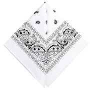Bandana 100% coton - motif Cachemire - Blanc x1