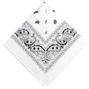 Bandana 100% coton - motif Cachemire - Blanc x1