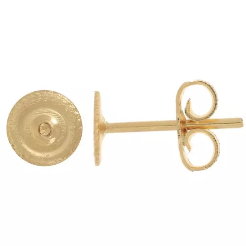 Clous d'oreilles disque 6 mm - Doré à l'or fin x40